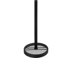 5Five Keukenrolhouder - zwart - staand - rvs - D16 x H33 cm - universeel