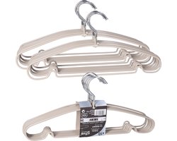 5Five Kledinghangers - Voordeelset van 30x stuks - metaal - taupe - 39 x 19 cm - Kledingkast kleerhangers