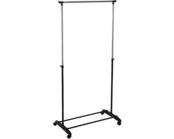 5Five Kledingrek met enkele stang - kunststof/metaal - zwart - 80 x 42 x 160 cm