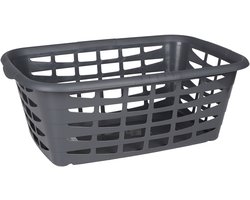 5Five Kunststof wasmand - grijs - 40 liter - 66 x 45 x 24 cm - manden voor wasgoed