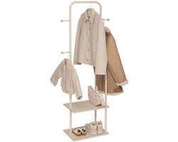 5Five Liny Kapstok 3 Metalen Haken - 45x31x164cm - Beige