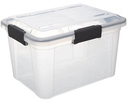 5Five opberg Box met deksel - Solutions Protect - 18 liter - 38 x 29 x 25 cm - kunststof - transparant - extra stevig
