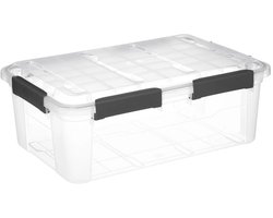 5Five opberg Box met deksel - Solutions Protect - 32 liter - 58 x 39 x 22 cm - kunststof - transparant - extra stevig