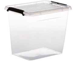 5Five opberg kist met deksel - Clip Box - 3 liter - 19 x 15 x 17 cm - kunststof - transparant