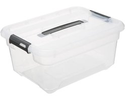 5Five opberg kist met deksel - Solutions Box - 13 liter - 39 x 29 x 19 cm - kunststof - transparant