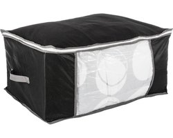 5Five Opberghoes/beschermhoes voor dekbedden/kussens - zwart/grijs - 60 x 45 x 30 cm - met rits