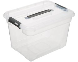 5Five Opbergkist met deksel - Solutions Box - 18 liter - 39x29x27 cm - kunststof - transparant