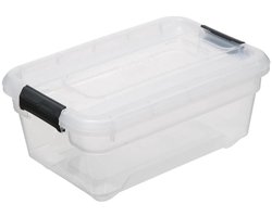 5Five Opbergkist met deksel - Solutions Box - 4 liter - 29x19x12 cm - kunststof - transparant