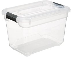 5Five Opbergkist met deksel - Solutions Box - 6.5 liter - 29x19x19 cm - kunststof - transparant