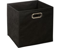 5Five Opbergmand / kastmand - zwart - linnen - 29 liter - 31 x 31 x 31 cm - Opbergbox - Vakkenkast manden