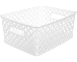 5Five Opbergmand/box van kunststof - grijs - 19 x 25 x 10 cm - 4 liter