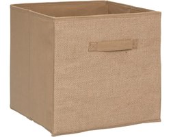 5Five Opbergmand/kastmand - 29 liter - bruin/naturel jute - 31 x 31 x 31 cm - Opbergboxen - Vakkenkast manden