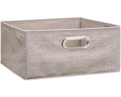 5Five Opbergmand/kastmand - beige - linnen - 14 liter - 31 x 31 x 15 cm - Opbergbox - Vakkenkast manden