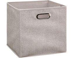 5Five Opbergmand/kastmand beige - linnen - 29 liter - 31 x 31 x 31 cm - Opbergbox - Vakkenkast manden