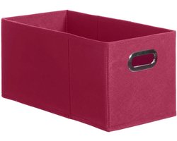 5Five Opbergmand/kastmand - framboos roze - linnen - 7 liter - 31 x 15 x 15 cm - Opbergbox - Vakkenkast manden