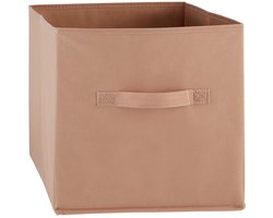 5Five Opbergmand/kastmand Square Box - karton/kunststof - 29 liter - terra - 31 x 31 x 31 cm - Vakkenkast manden