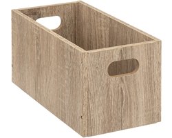 5five Opbergmand/kastmand van hout - lichtbruin - 7 Liter - 31 x 15 x 15 cm - Opbergboxen - Vakkenkast manden