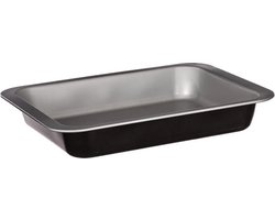 5Five Ovenschaal of bakvorm/diepe bakplaat Backery Pro - metaal - anti-aanbak laag - zwart - 28 x 22 cm