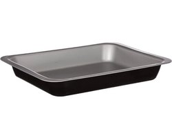 5Five Ovenschaal of bakvorm/diepe bakplaat Backery Pro - metaal - anti-aanbak laag - zwart - 36 x 27 cm