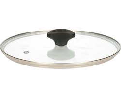 5Five Pannendeksel - universeel - voor pannen van 24 cm - glas - stoomgaatje - D25 x H7 cm