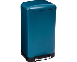 5Five Prullenbak/pedaalemmer - blauw - metaal - 30 liter - 34 x 32 x 61 cm - keuken