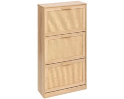 5Five Rieten Schoenenrek 3L - 60x24x113cm - Beige