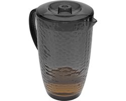 5Five Sapkan/schenkkan karaf met deksel - 2 liter/2000 ml - antraciet - kunststof - 20 x 24 cm