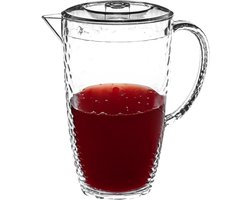 5Five Sapkan/schenkkan karaf met deksel - 2 liter/2000 ml - transparant - kunststof - 20 x 24 cm