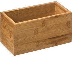 5Five Sieraden / make-up houder - box - 18 x 9 x 9,5 cm - bamboe hout - Organizer bakje - badkamer