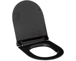 5Five Toiletbril Brilliant - zwart - kunststof - universeel model - soft close systeem