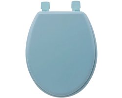 5Five Toiletbril Colors - lichtblauw - MDF/HDF hout - universeel - standaard wc bril bevestiging