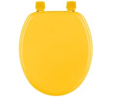 5Five Toiletbril Colors - okergeel - MDF/HDF hout - universeel - standaard wc bril bevestiging