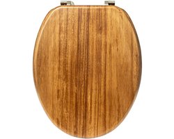 5Five Toiletbril Woody - bruin - Acacia hout - universeel - standaard wc bril