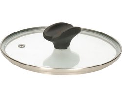 5Five universele pannendeksel voor pannen van 16 cm - glas - stoomgaatje - D17 x H6 cm