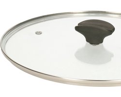 5Five universele pannendeksel voor pannen van 20 cm - glas - stoomgaatje - D21 x H6 cm