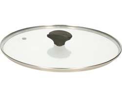5Five universele pannendeksel voor pannen van 28 cm - glas - stoomgaatje - D29 x H6 cm