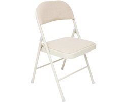 5Five Vouwstoel/Klapstoel Flexy - Metalen Frame - 47x47x80cm - Beige