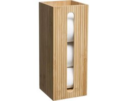 5Five Wc/toiletrolhouder reservoir - bruin - 3 rollen - 36 cm - bamboe - Wc-rol houder