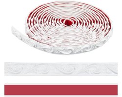 5m gemoldde wandafwerking, 2cm zelfklevende 3D decoratieve wandlijsten, PVC decoratieve strips voor muurdecoratie, inlegplanken en lades, wit
