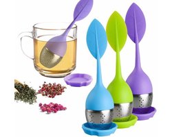 5pack Hoge kwaliteit KitchenKings Thee-eitjes | Theblaadjes | Theezeefjes | Voor losse thee + houder / uitlekbakje
