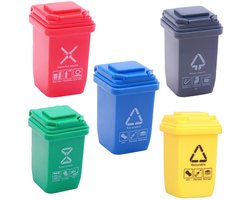 5pcs Accessories Model Mini Basket for Dollhouse Decoration Mini Home Supplies Mini Toys with Dustbin Miniature Small Model