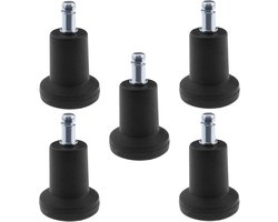 5PCS Bell Glides - Office Chair Wheels - Stopper Replacement - Swivel Caster Wheels - Office Furniture Accessories - 11x22mm - Black
