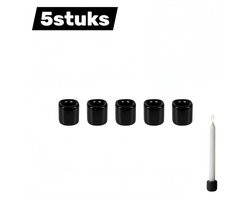 5stuks - kandelaar - Keramische Klok Kaarshouder - Mini Kaarsenhouder voor Theelichtjes - Gebeds- en Kerstsfeer voor in Huis - erst decoratie - Cadeau Idee - zwart