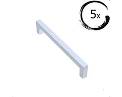 5X Handgreep Wit 128 MM Twig- Handgrepen keukenkastjes - Slanke greep - Handgrepen voor deurtjes - Handgrepen Kast - Handgreep keukenkastjes - Handgreep kast - Meubelbeslag - Keukengreep - deurgreep Wit