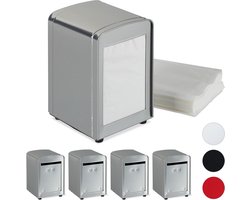 5x servettenhouder retro - zilver - American Diner - servet houder - dispenser