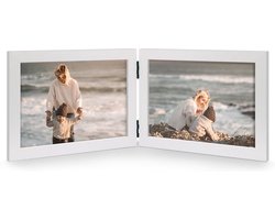5x7 Houten Fotolijst 4,5x6,5 Satijnen Afwerking Tafel- en Muurbevestiging