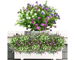 6 bundels kunstbloemen balkon kunstbloemen weerbestendige kunstplanten buitenboeketplanten uv-bestendig balkonplanten zoals echt voor balkonbox binnen buiten tuin buiten (type