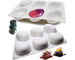 6-caviteit silicone bakvorm voor 3D steen, anti-aanbak cakevorm, ideaal voor muffins, cupcakes en zeep maken