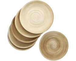 6-delig CLAY-set beige eettafel van aardewerk voor 6 personen - 24321688
