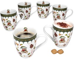 6-delig FRIEND-koffiekopje van porselein voor 6 personen